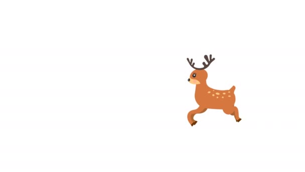 Running Deer Walking Animation Optional Luma Matte Alpha Luma Matte — Stockvideo