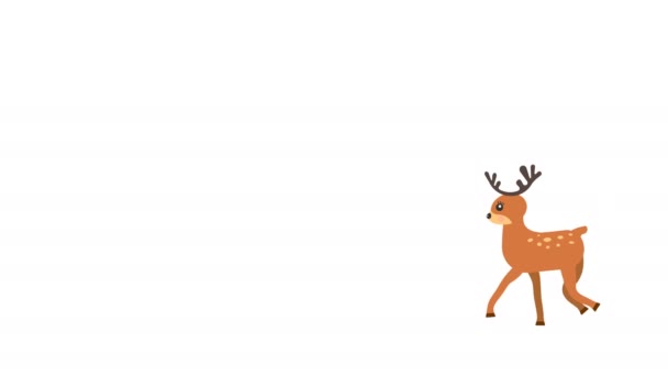 Cartoon Dancer Deer Walking Animation Optional Luma Matte Alpha Luma — Stockvideo