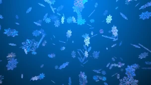 Loopable Abstract Winter Snow Background Falling Snowflakes Video — Video