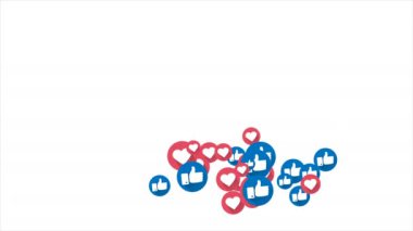Social love heart icon, hand icon animation with optional luma matte. Alpha Luma Matte included. 4k video