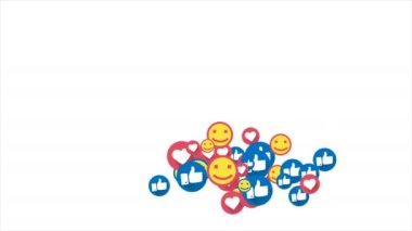 Social love heart icon, hand icon, smiley icon animation with optional luma matte. Alpha Luma Matte included. 4k video