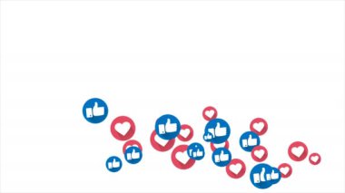Social love heart icon, hand icon animation with optional luma matte. Alpha Luma Matte included. 4k video