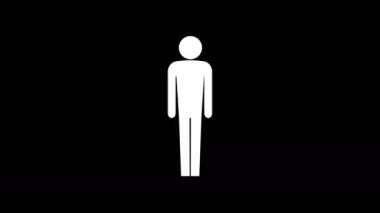 Body Figure Size Icon. Stick Figures..animation with optional luma matte. Alpha Luma Matte included. 4k video