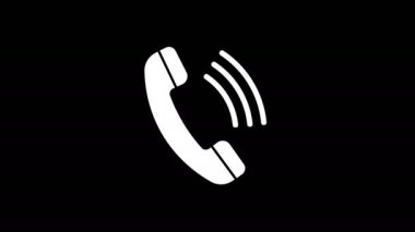 Phone ring icon animation with optional luma matte. Alpha Luma Matte included. 4k video