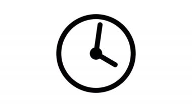 Stopwatch animated icon. Clock with moving arrows animation with optional luma matte. Alpha Luma Matte included. 4k video