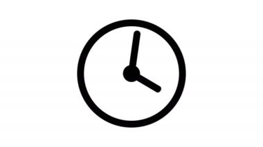 Stopwatch animated icon. Clock with moving arrows animation with optional luma matte. Alpha Luma Matte included. 4k video