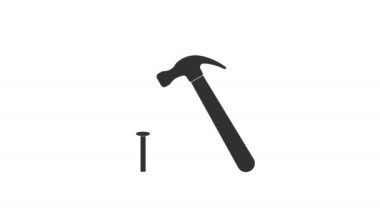 Hammering a nail animation with optional luma matte. Alpha Luma Matte included. 4k video