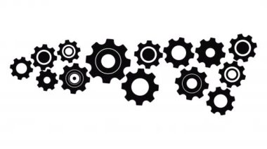 Cogs And Wheels animation with optional luma matte. Alpha Luma Matte included. 4k video