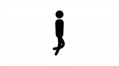 Pictogram man runcycle. animation with optional luma matte. Alpha Luma Matte included. 4k video