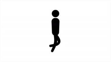 Athlete figure jumping over hurdles animation, hurdle race, loop, with alpha matte.