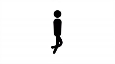 Pictogram man runcycle. animation with optional luma matte. Alpha Luma Matte included. 4k video