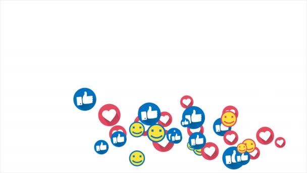 Social Love Heart Icon Hand Icon Smiley Icon Animation Optional — Stok video