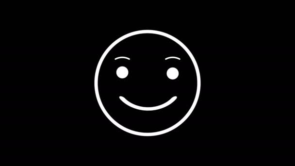 Winking Face Tongue Emoji Animation Optional Luma Matte Alpha Luma — Stockvideo