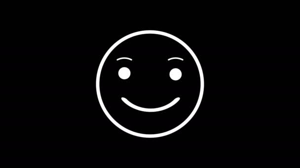 Winking Face Tongue Emoji Animation Optional Luma Matte Alpha Luma — Vídeo de stock