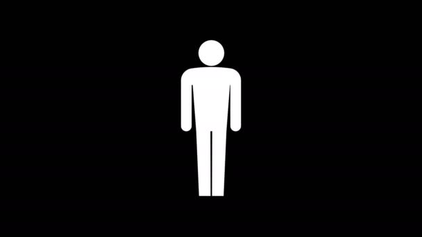 Body Figure Size Icon Stick Figures Animation Optional Luma Matte — Stock Video
