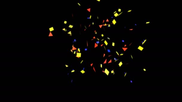 Confetti Party Popper Explosions Animation Optional Luma Matte Включено Альфа — стокове відео