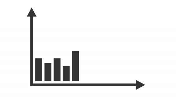 Graph Chart Diagram Arrows Axis Animation Optional Luma Matte Alpha — Stock video