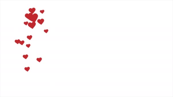 Flying Hearts Animation Optional Luma Matte Alpha Luma Matte Included — Wideo stockowe