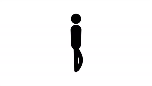 アイコン男のサイクルを歩く アルファチャンネル付きループアニメーション — ストック動画