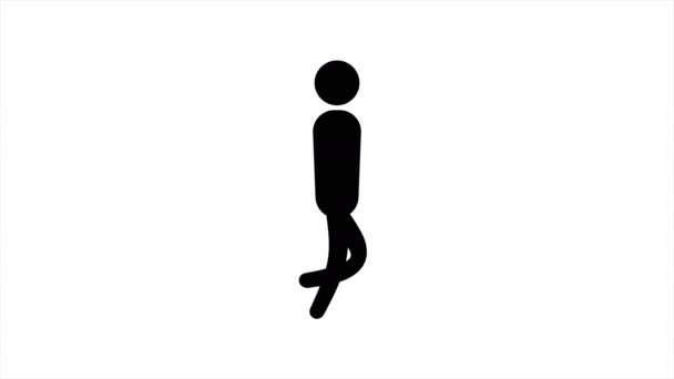 障害物のアニメーション ハードルレース ループ アルファマットを飛び越える選手図 — ストック動画