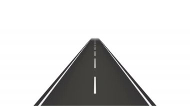 Moving on the road. Running lane markings. Looped animation with optional luma matte. Alpha Luma Matte included. 4k video