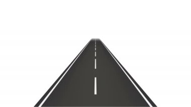 Moving on the road. Running lane markings. Looped animation with optional luma matte. Alpha Luma Matte included. 4k video