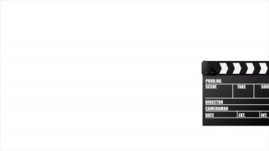 Cinema clapper animation. Clapper board. cinematography concept animation with optional luma matte. Alpha Luma Matte included. 4k video