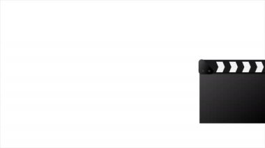 Cinema clapper animation. Clapper board. cinematography concept animation with optional luma matte. Alpha Luma Matte included. 4k video