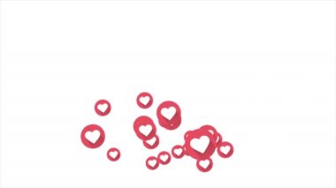 Social love heart icon animation with optional luma matte. Alpha Luma Matte included. 4k video
