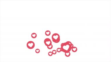 Social love heart icon animation with optional luma matte. Alpha Luma Matte included. 4k video