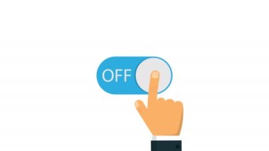 Açma kapama düğmesi. İsteğe bağlı luma mat ile animasyon. Alfa Luma Matte de dahil. 4k video