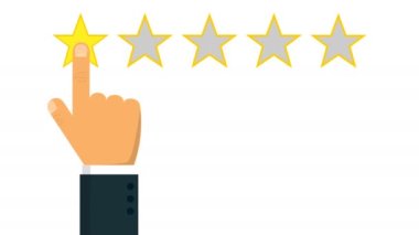 Giving rating stars. animation with optional luma matte. Alpha Luma Matte included. 4k video
