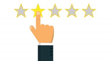 Giving rating stars. animation with optional luma matte. Alpha Luma Matte included. 4k video