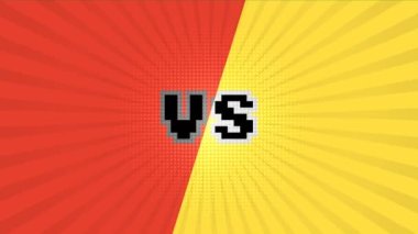 Versus letters fight background. Comic book versus template background. animation with optional luma matte. Alpha Luma Matte included. 4k video