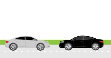 Crash Car animation comic video animation with optional luma matte. Alpha Luma Matte included. 4k video