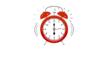 Animation of Vintage Alarm clock ringing. animation with optional luma matte. Alpha Luma Matte included. 4k video