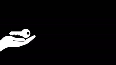 Hands and key concept animation with optional luma matte. Alpha Luma Matte included. 4k video