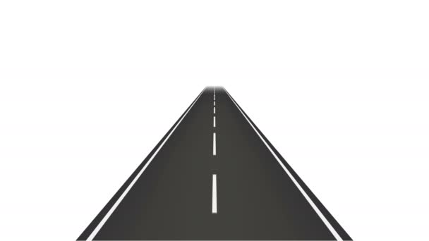 Moving Road Running Lane Markings Looped Animation Optional Luma Matte — Vídeo de stock