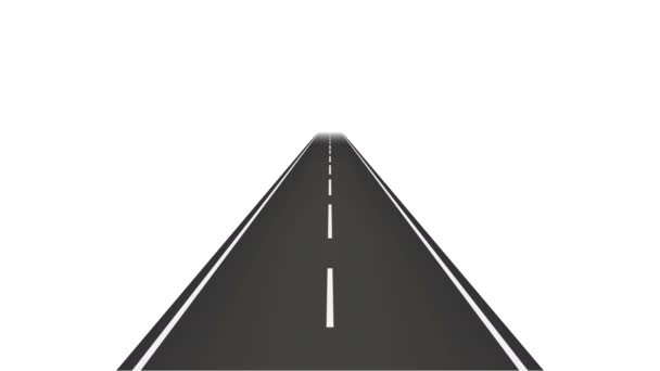 Moving Road Running Lane Markings Looped Animation Optional Luma Matte — Stock Video