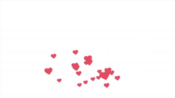 Flying Hearts Animation Optional Luma Matte Alpha Luma Matte Included — Vídeo de Stock