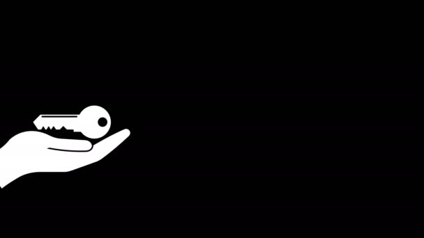 手和键概念动画与可选的Luma垫 Alpha Luma Matte也包括在内 4K视频 — 图库视频影像