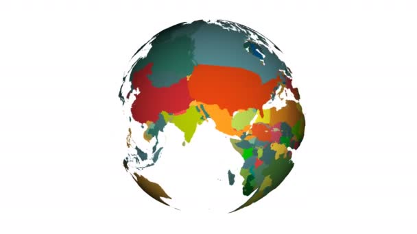 Animația Lumii Învârte Jurul Valorii Globe Roteşte Într Buclă Nesfârşită — Videoclip de stoc