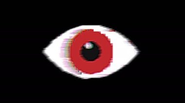 Eye pixel animation with optional luma matte. Alpha Luma Matte included. 4k video