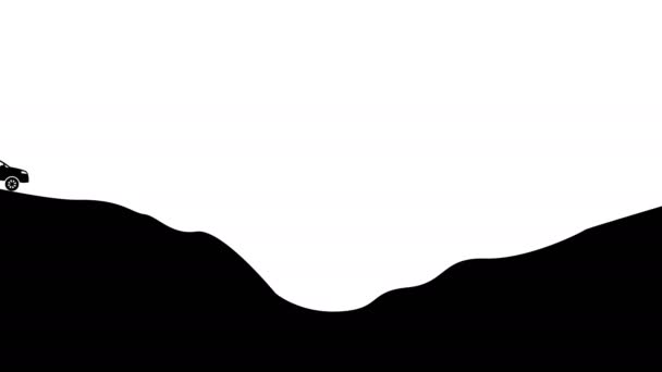 Экстремальная Дорога Простая Анимация Автомобильного Трека Мбаппе Лума Матте — стоковое видео