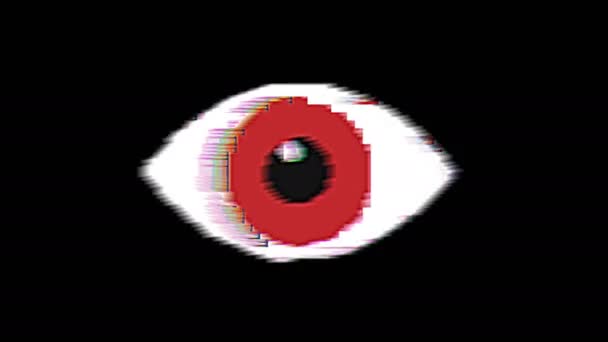Eye Pixel Animation Optional Luma Matte Alpha Luma Matte Included — Stock video