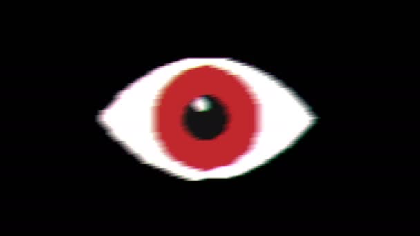 Eye Pixel Animation Optional Luma Matte Alpha Luma Matte Included — Stock Video
