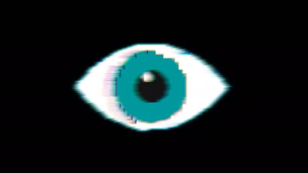 Eye Pixel Animation Optional Luma Matte Alpha Luma Matte Included — Vídeo de stock