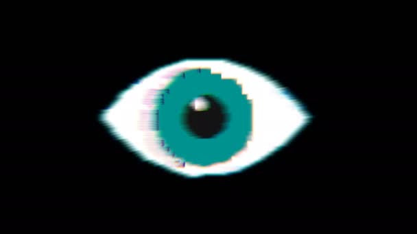 Eye Pixel Animation Optional Luma Matte Alpha Luma Matte Included — Wideo stockowe