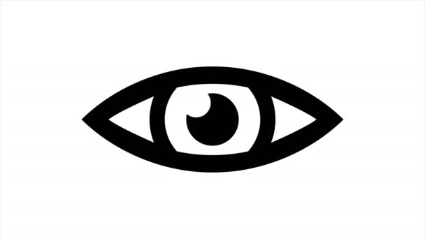 Eye Icon Animation Προαιρετική Luma Ματ Συμπεριλαμβανομένης Και Της Λφα — Αρχείο Βίντεο