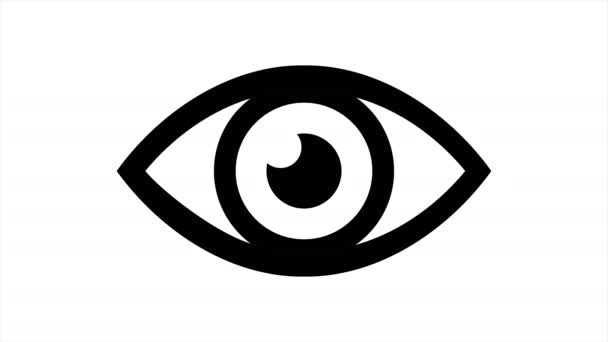 Eye Icon Animation Optional Luma Matte Alpha Luma Matte Included — Vídeo de Stock
